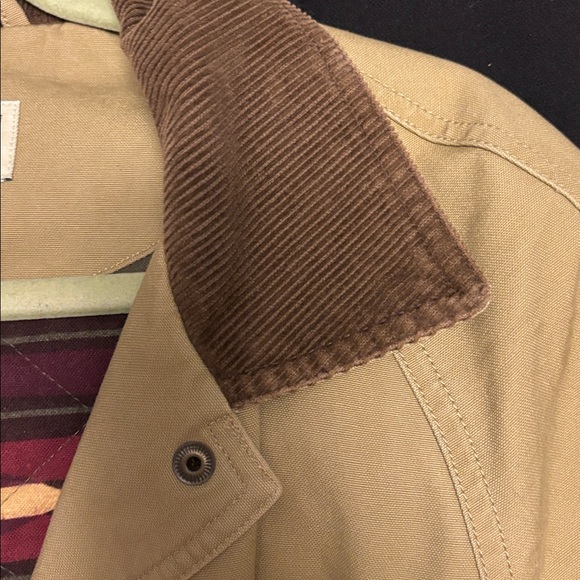 Vintage L.L. Bean Tan Canvas Blanket Lined Barn Coat Sz M - Picture 4 of 9